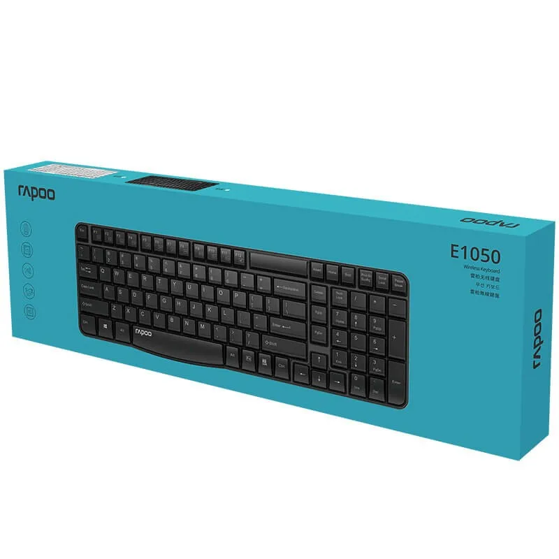 Rapoo E1050 2.4G Anti-Splash Wireless Keyboard (Black)