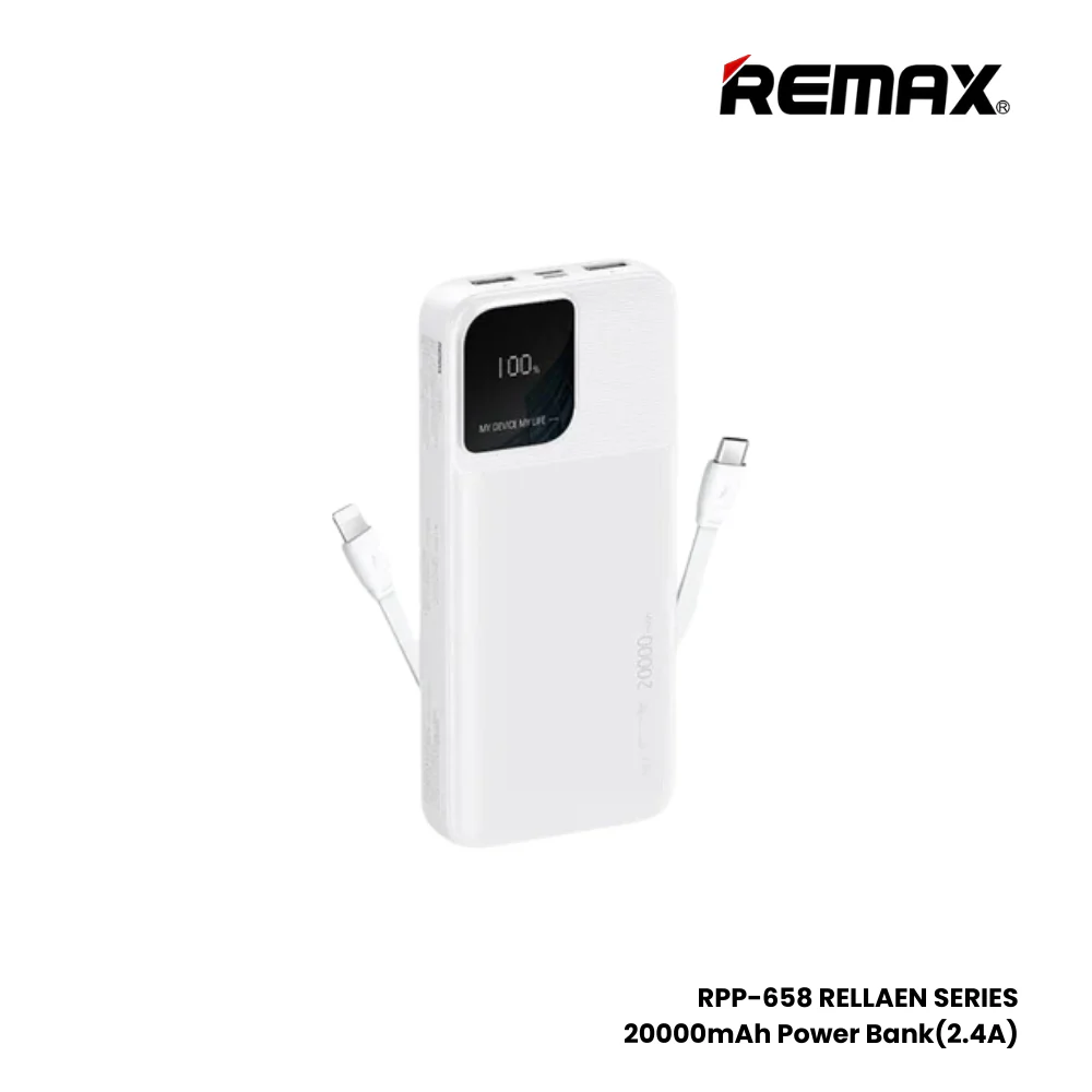 REMAX RPP-658 Rellaen Series 20000mAh Fast Charging Power Bank(2.4A) - White