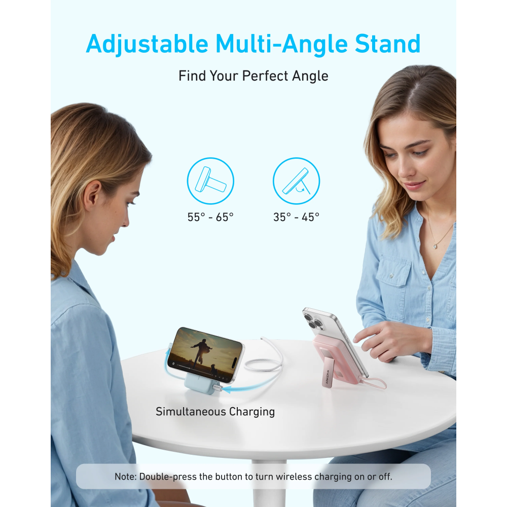 Anker Zolo Magnetic Power Bank (10K,30W,Built-in USB-C Cable)
