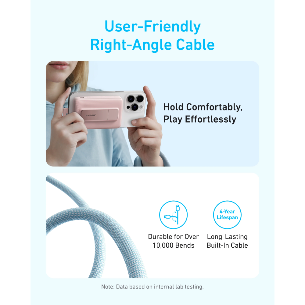 Anker Zolo Magnetic Power Bank (10K,30W,Built-in USB-C Cable)