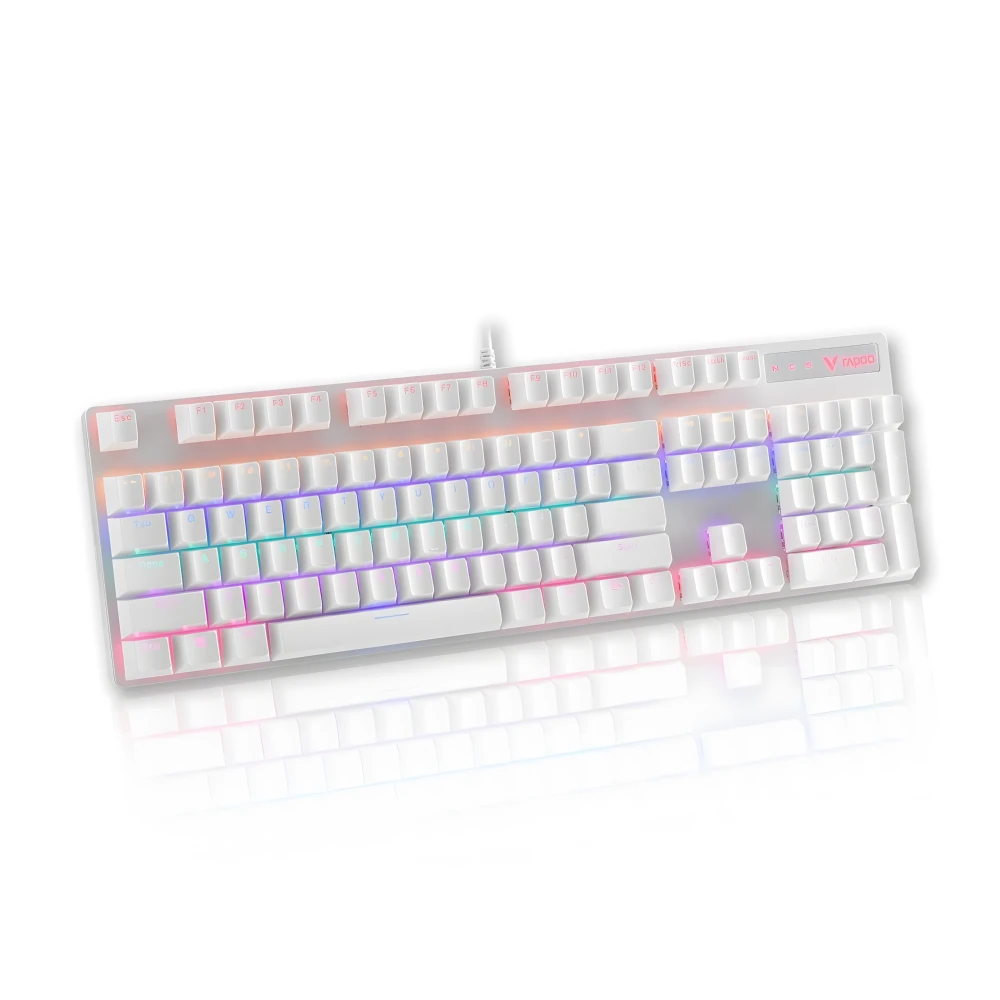Rapoo V500 Pro Blue Switch Backlit Mechanical Gaming Keyboard - Pink/White Color