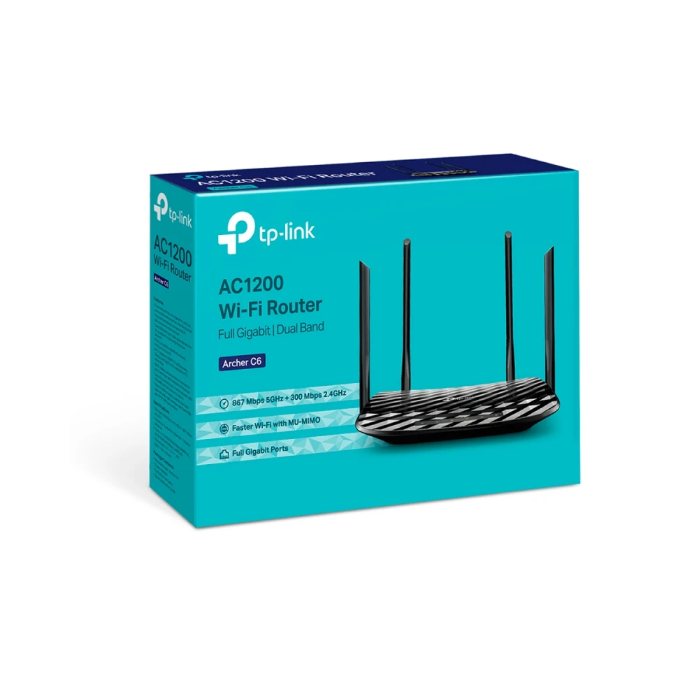 TP-Link Archer C6 AC1200 Wireless MU-MIMO Gigabit Router