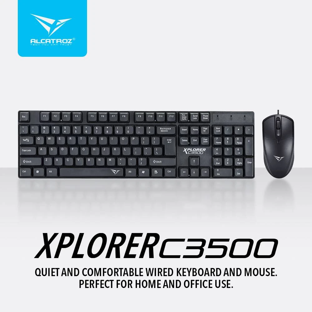 ALCATROZ XPLORER C3500 Silent USB Keyboard and Mouse combo