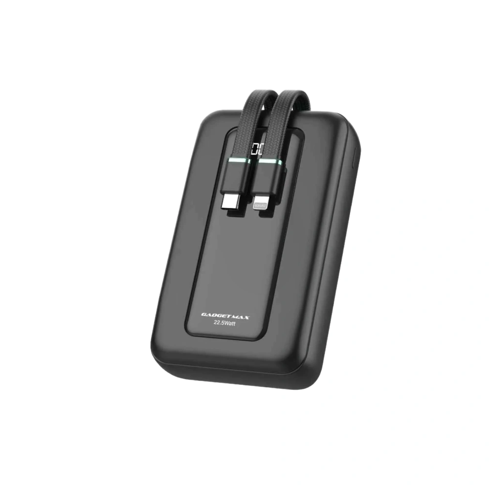 GADGET MAX - ZUMA 20000mAh PD+QC Built-In Cabe Fast Charging Power Bank (20W+22.5W)