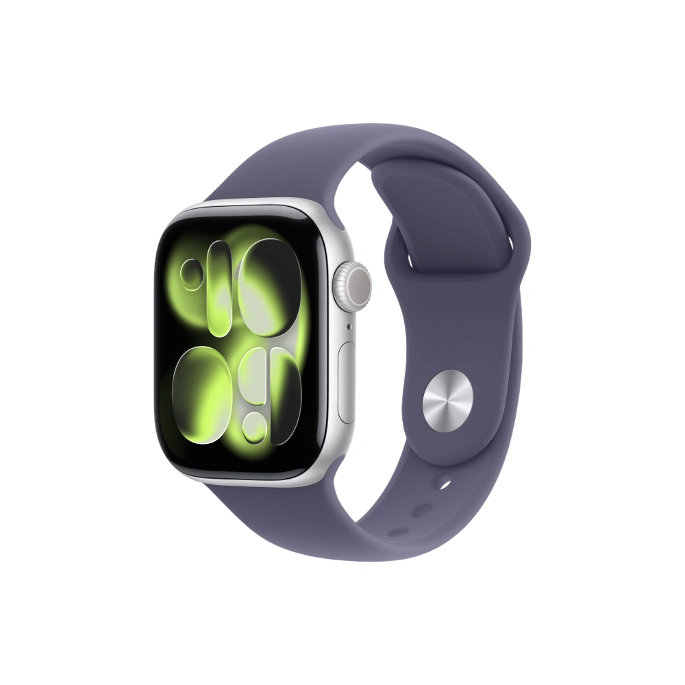Apple Watch Series 11 GPS 42mm Silver Aluminium Case with Purple Fog Sport Band - S/M