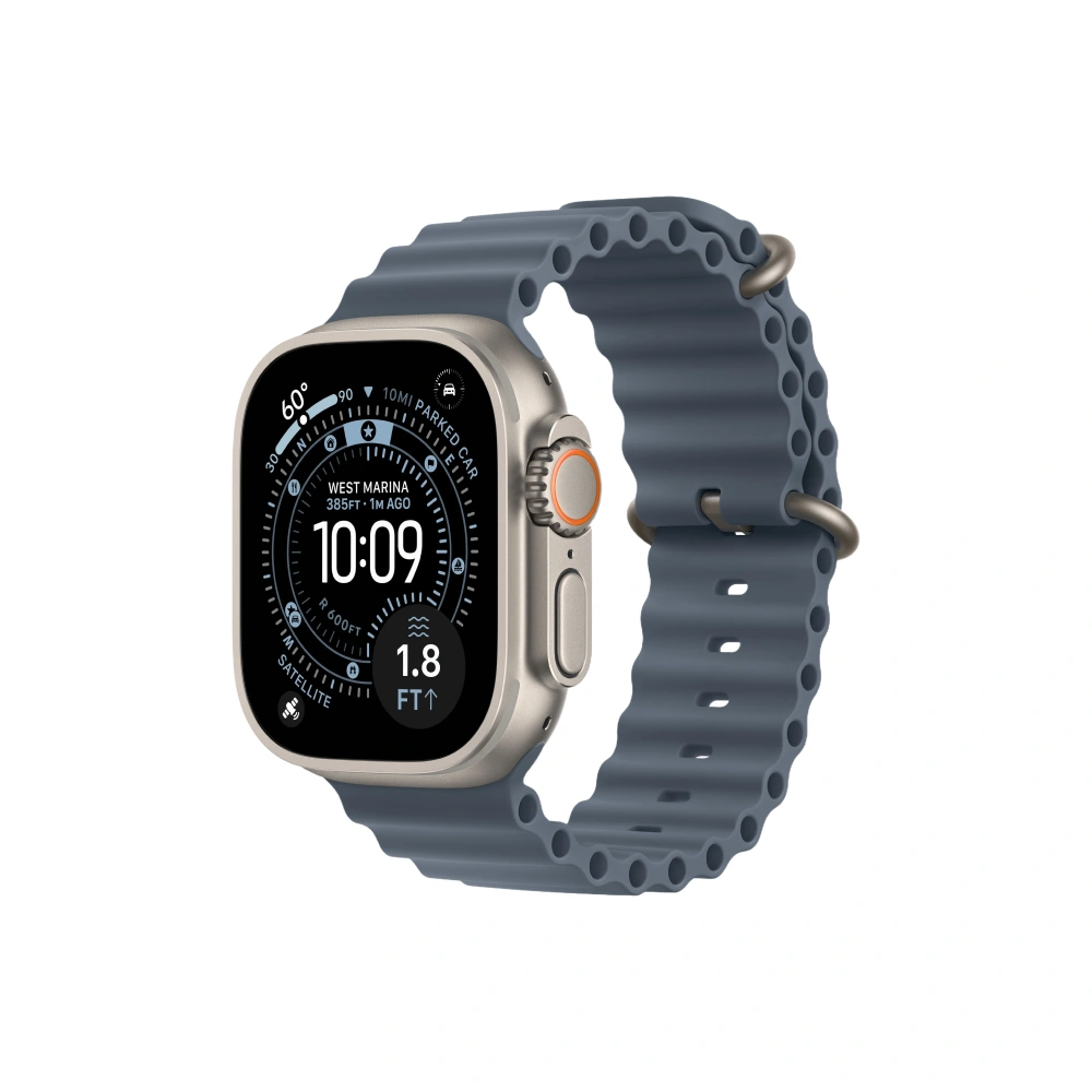 Apple Watch Ultra 3 GPS+Cellular 49mm Natural Titanium Case with Anchor Blue Ocean Band