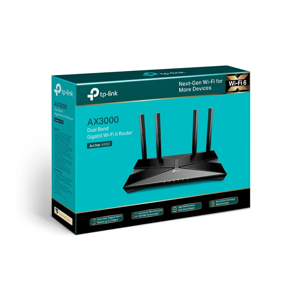 TP-Link Archer AX50 AX3000 Dual Band Gigabit Wi-Fi 6 Router