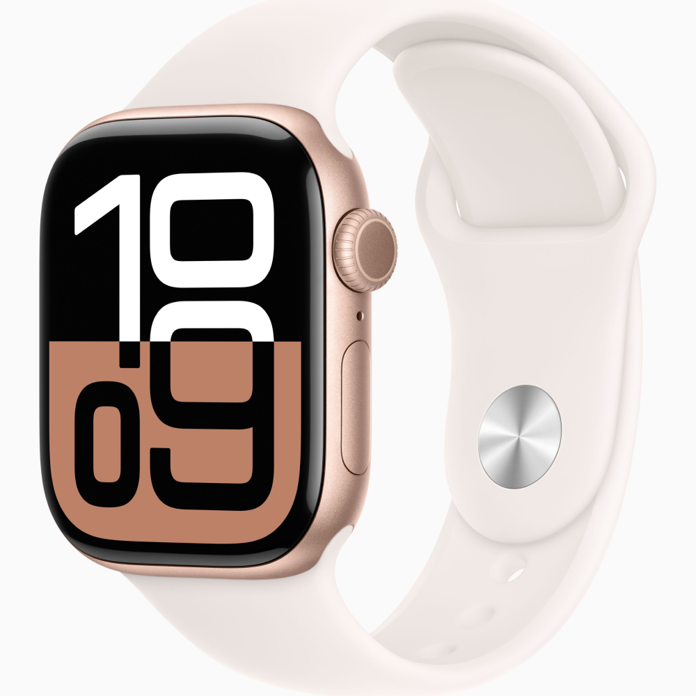 Apple Watch Series 10 GPS 42mm - Rose Gold Aluminium Case with Light Blush Sport Band (M/L)