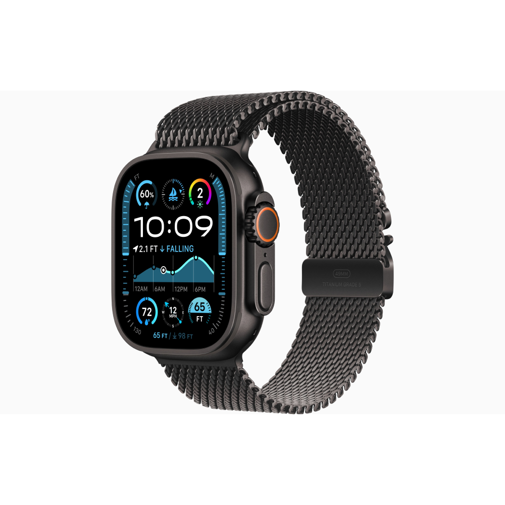 Apple Watch Ultra 2 49mm Cellular + GPS - Black Titanium Case with Black Titanium Milanese Loop - L