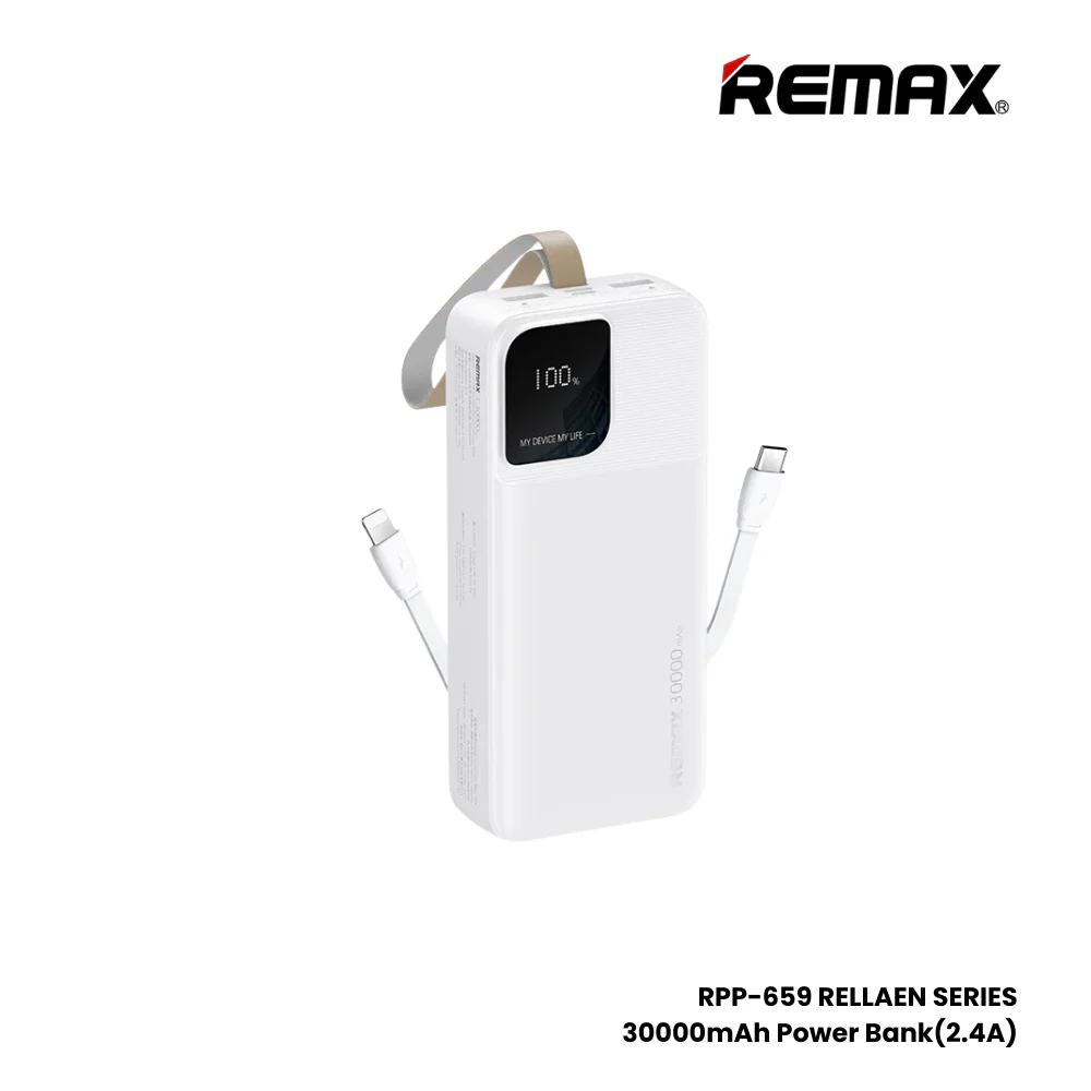 REMAX RPP-659 Rellaen Series 30000mAh Fast Charging Power Bank(2.4A) - White