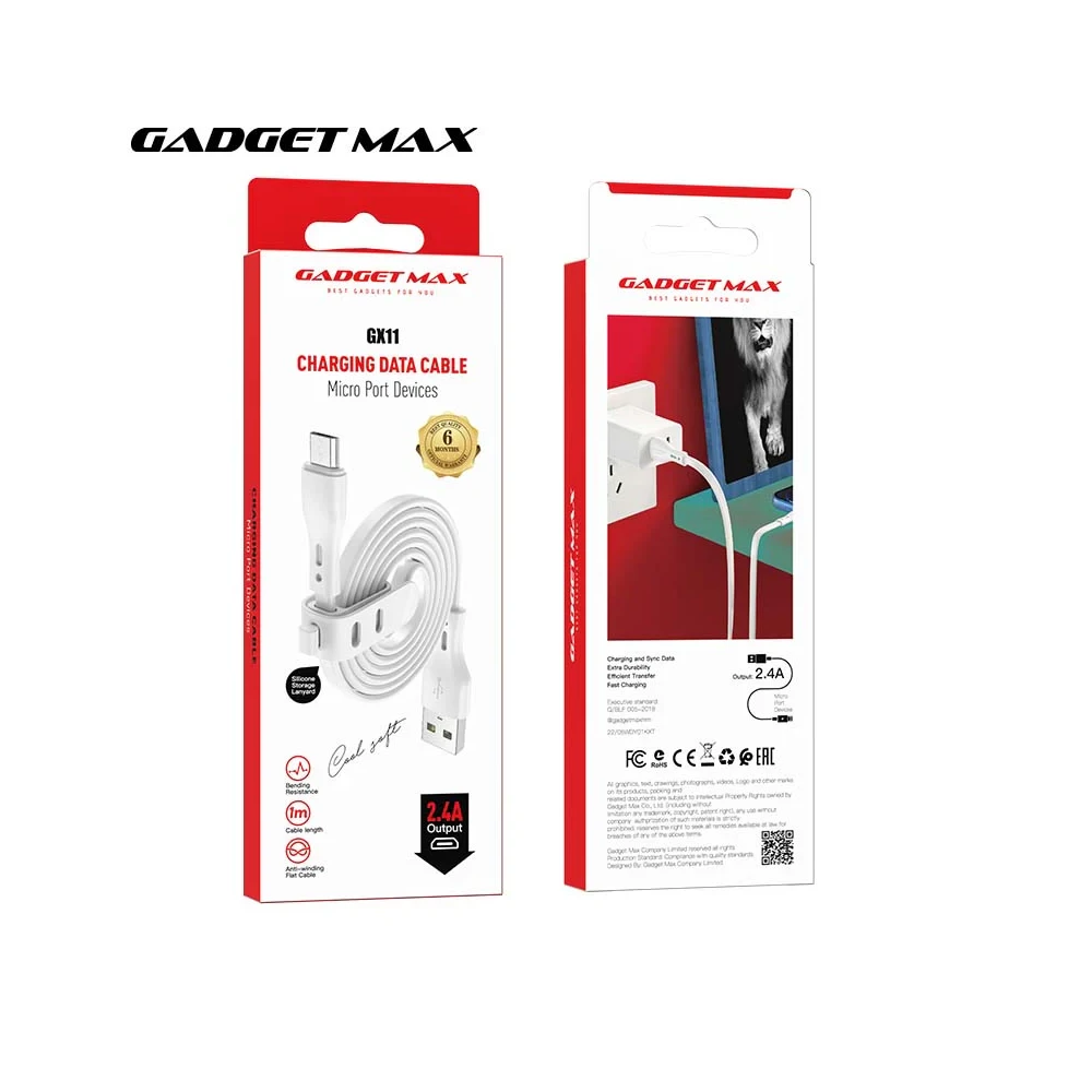 GADGET MAX GX11 Micro USB Data Charging CABLE FOR (2.4A)(1.2M)}