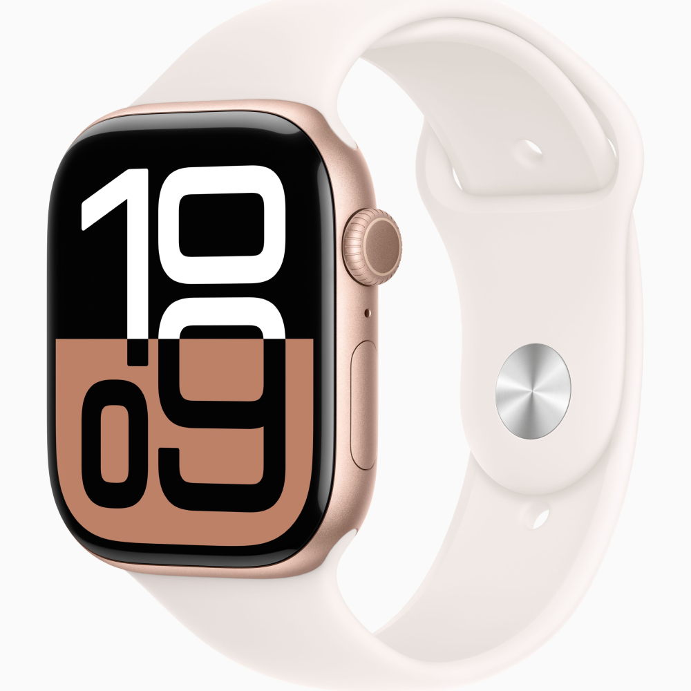 Apple Watch Series 10 GPS 46mm - Rose Gold Aluminium Case with Light Blush Sport Band (M/L)