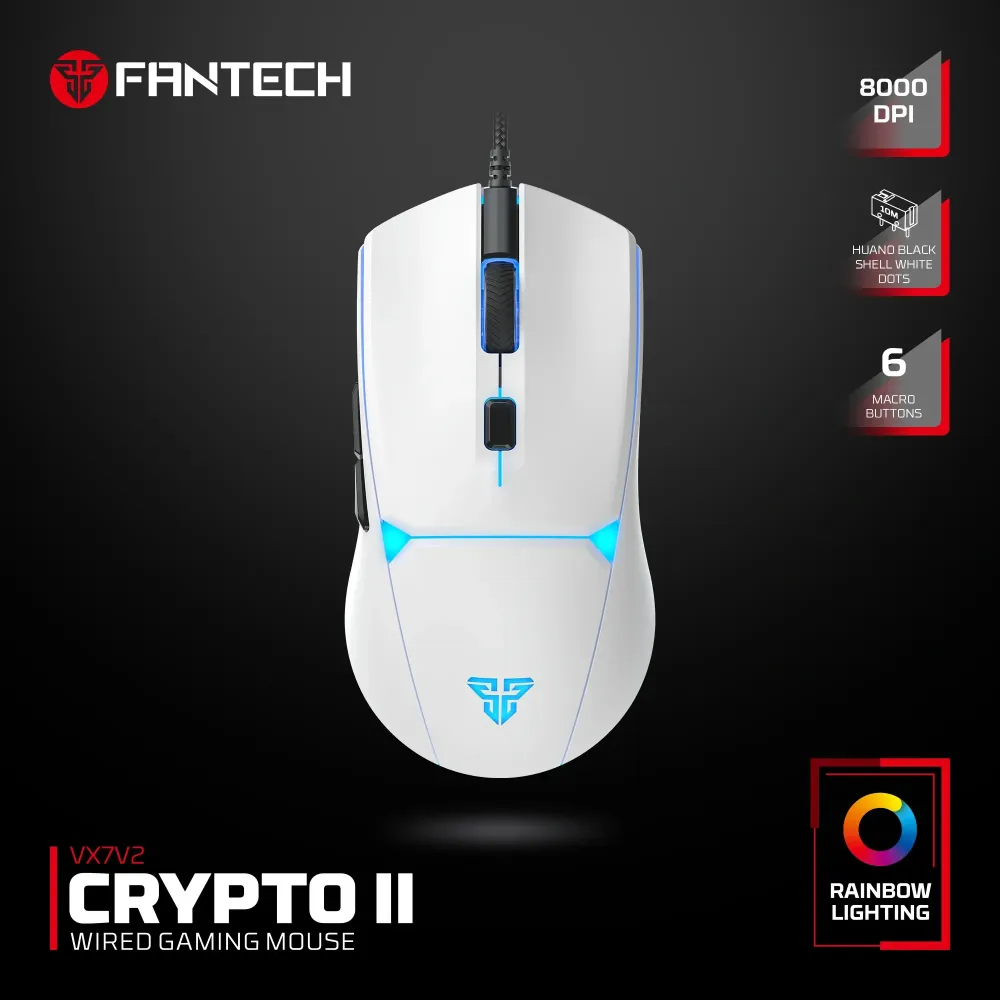 Fantech Crypto II VX7V2 Wired Gaming Mouse - White