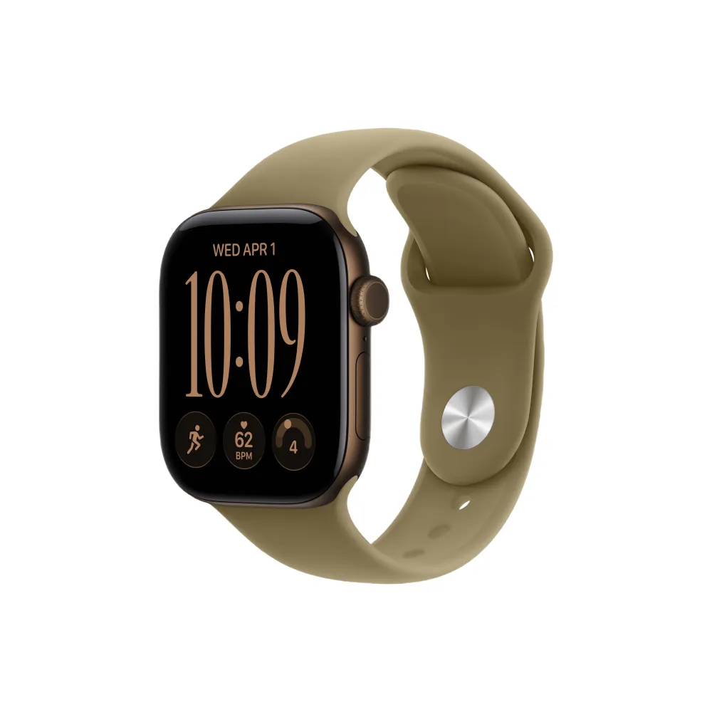 Apple Watch Series 12 GPS 42mm Dark Bronze Aluminium Case with Olive Sport Band - S/M